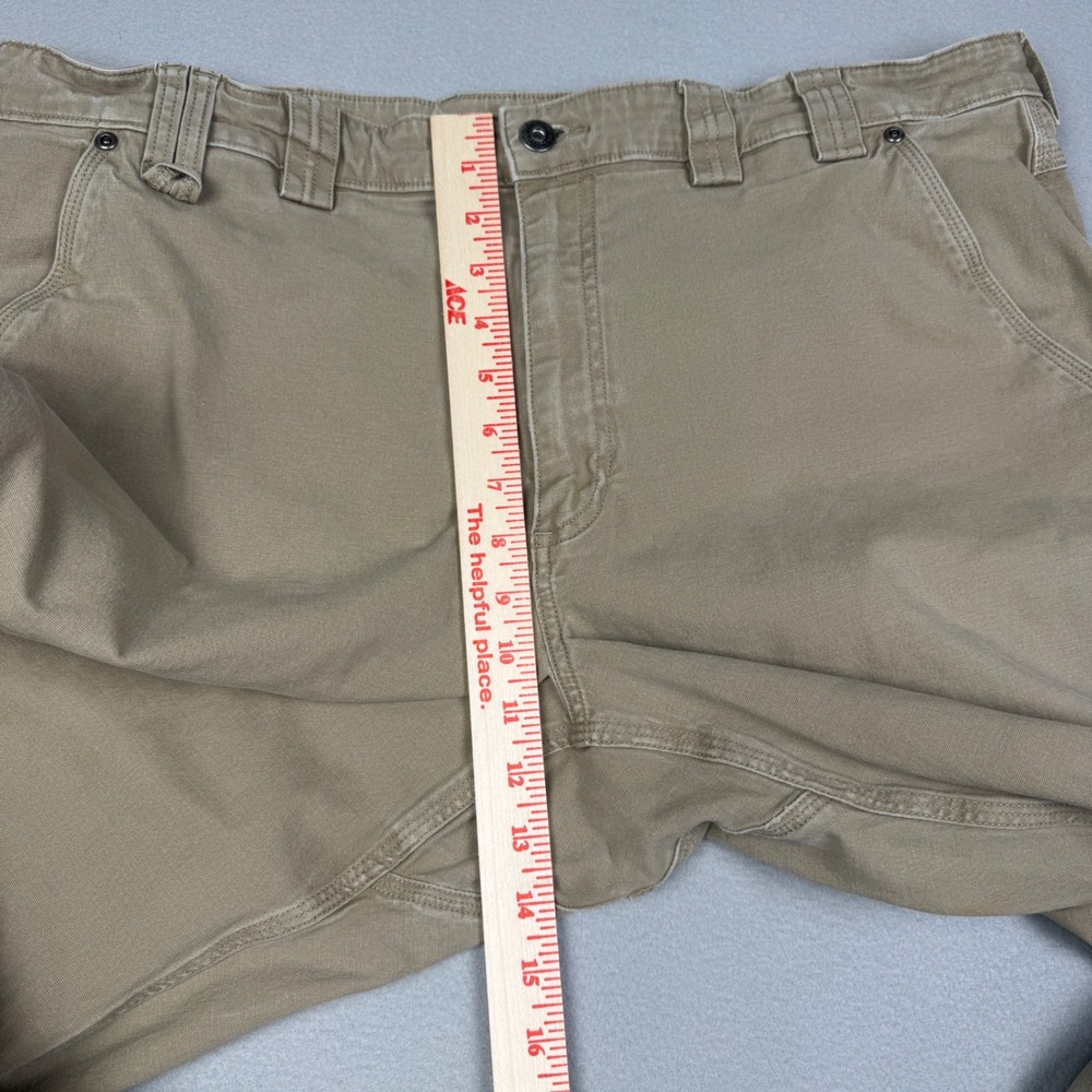 Duluth Trading Co Fire Hose Flex Men 42x32 Khaki Tan Work Pants Cotton Spandex - Picture 7 of 11